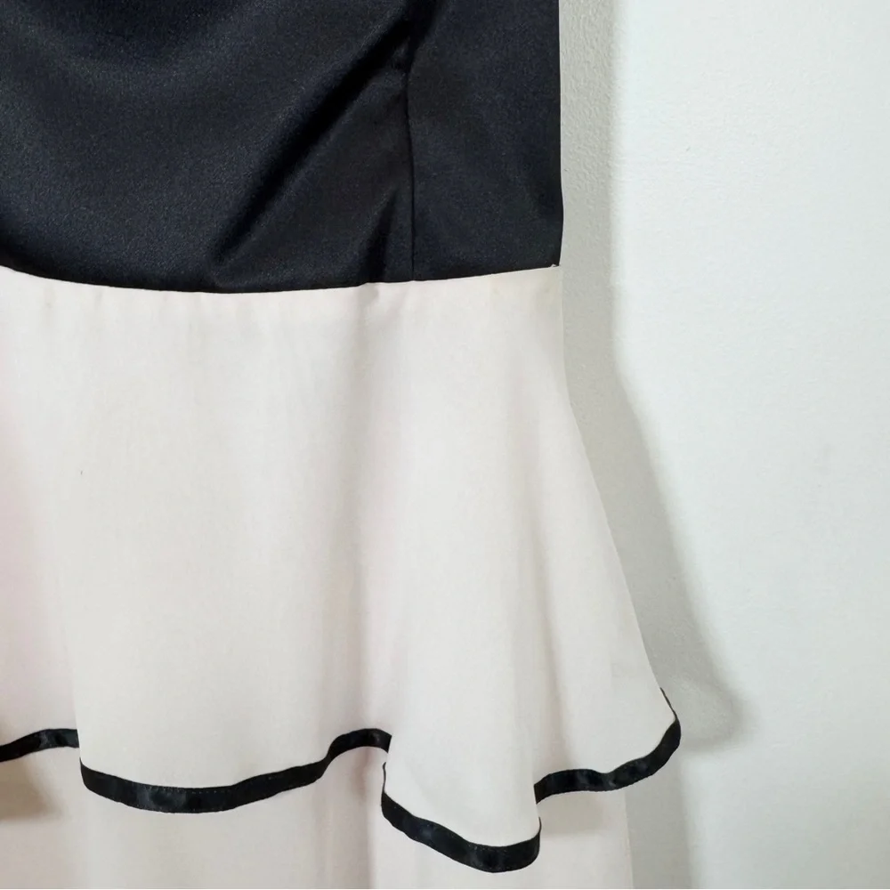 Jessica McClintock - Black and Light Pink Tiered Dress - Picture 4 of 12